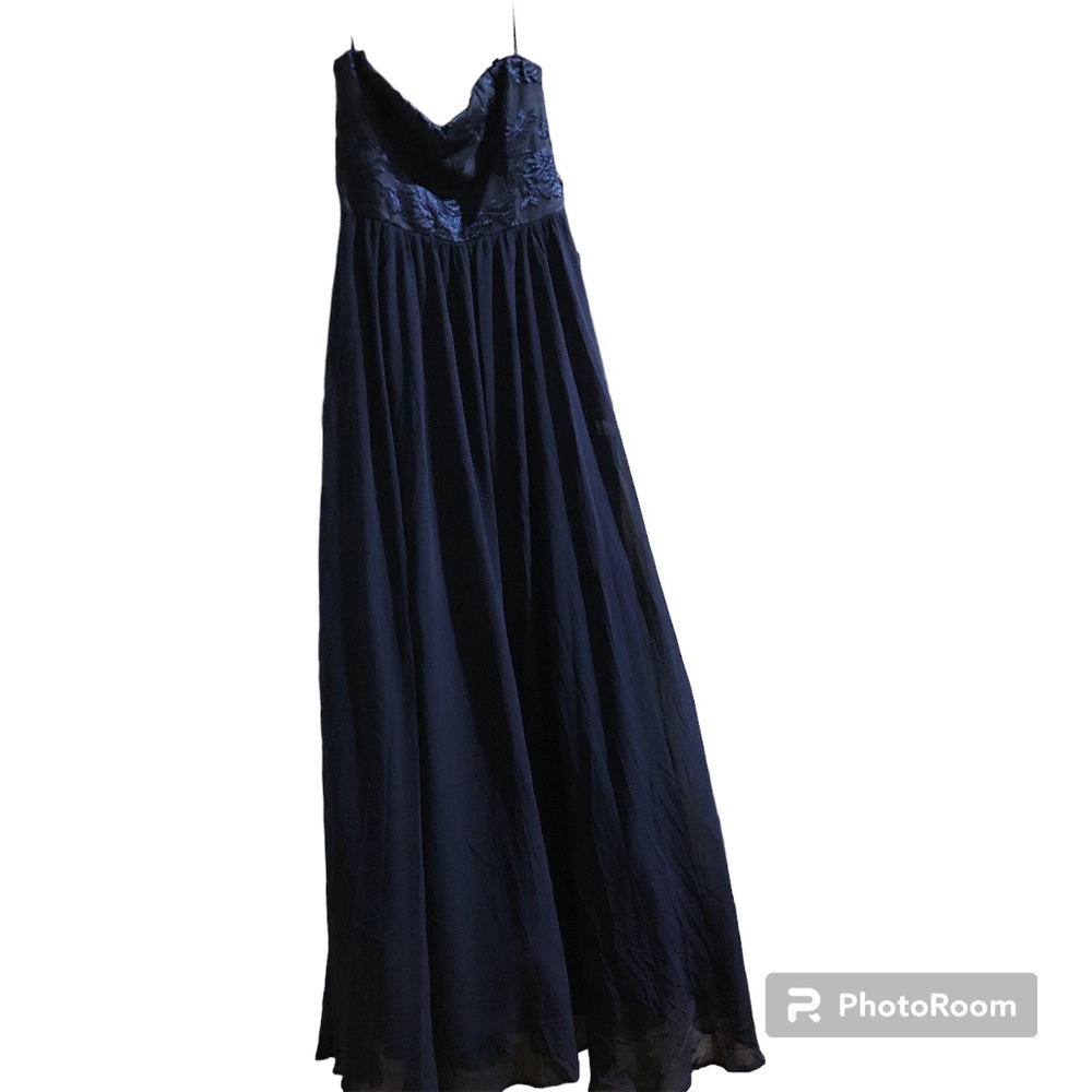 Lulu’s Navy Maxi Dress Prom Wedding Formal Removable Straps XS
